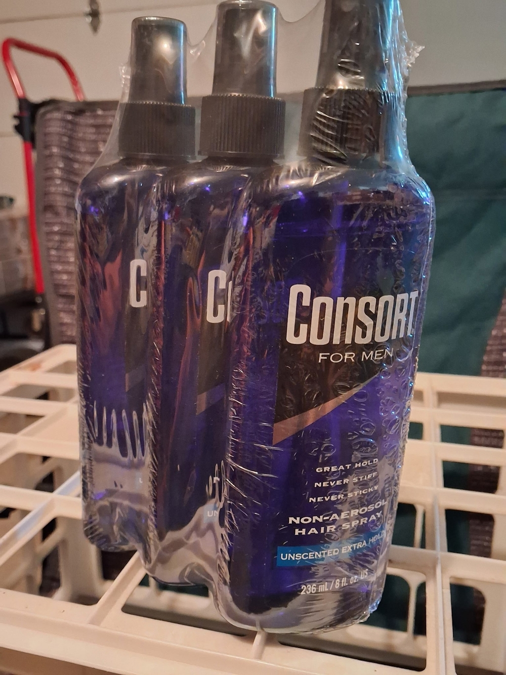3x Consort For Men Unscented Non-Aerosol Hair Spray - Blue